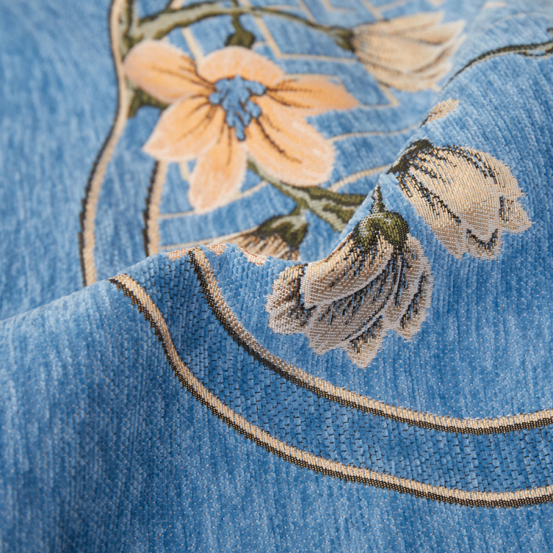 Nordic Chenille párna belső maggal – PP gyapot töltet, növények és virágok mintázat, össztömeg 575 g