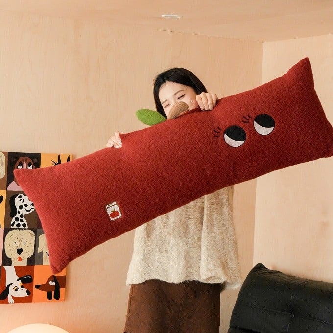 Párna biopamut fleece borítással, töltet toll-pamut, hímzett és quiltelt karikatúra állatos mintával, testreszabható hímzés