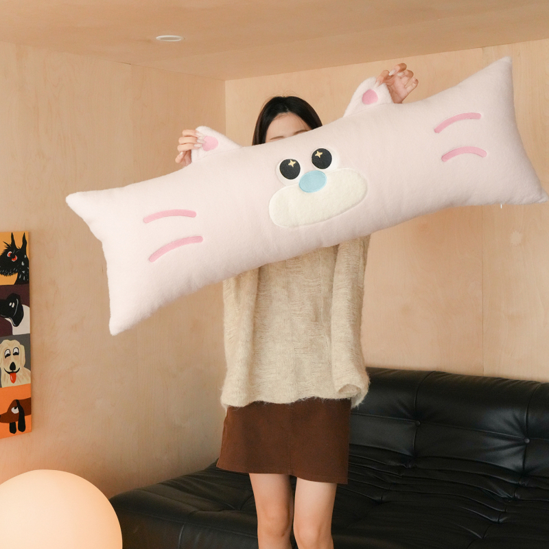 Párna biopamut fleece borítással, töltet toll-pamut, hímzett és quiltelt karikatúra állatos mintával, testreszabható hímzés