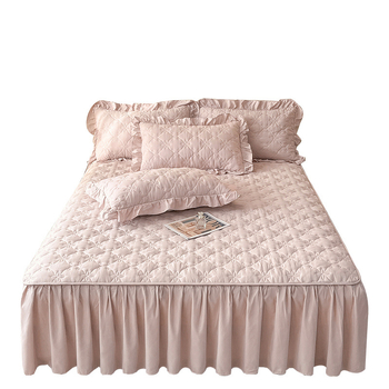 Set rubova kreveta – tri dijela s jastučnicama i zaštitnikom madraca; tkanina: četkano, prešivano, ravno pletena; materijal: kemijsko vlakno; stil: korejski