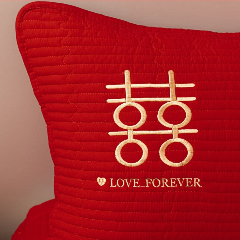 Elastična plahna s quiltiranom zaštitom madraca, periva pamuk, vezenje, reaktivno bojanje, prilagodljivo, novi kineski stil posteljine