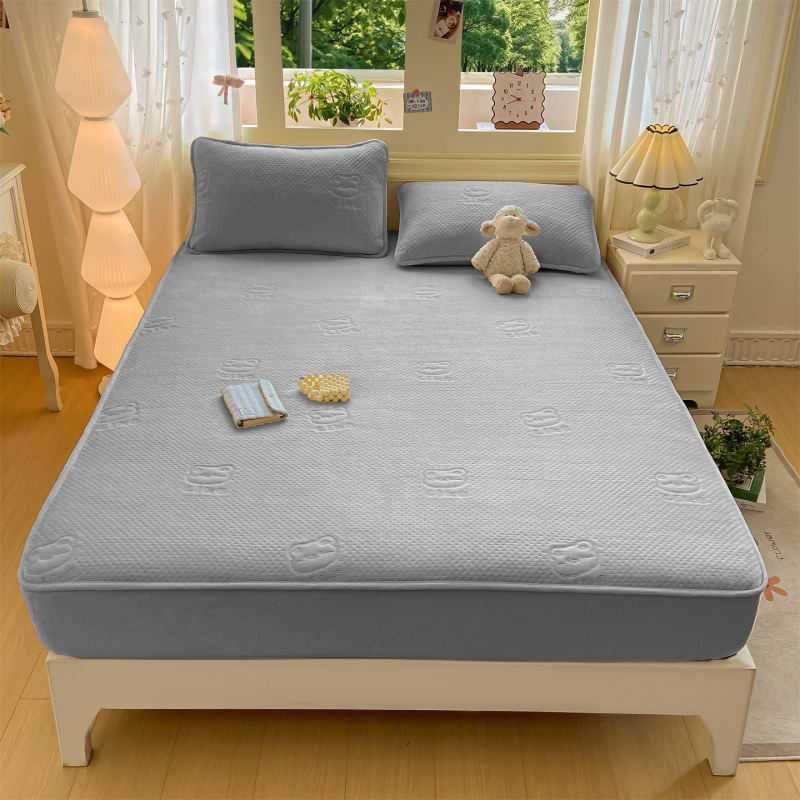 3-dijelni set posteljine od poliestera, prešiven, reaktivno bojano, 300–500 g, moderni minimalistički stil