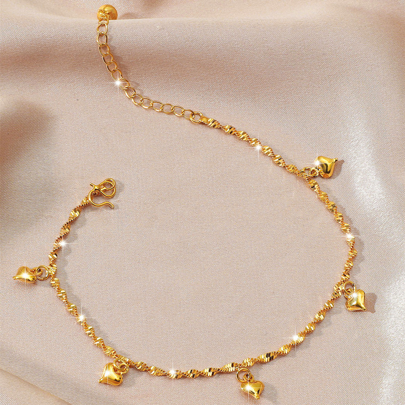 Sieviešu potīšu ankleta – vienkāršs dizains, sirds motīvs, sakausējums, XT/Xiao Tian