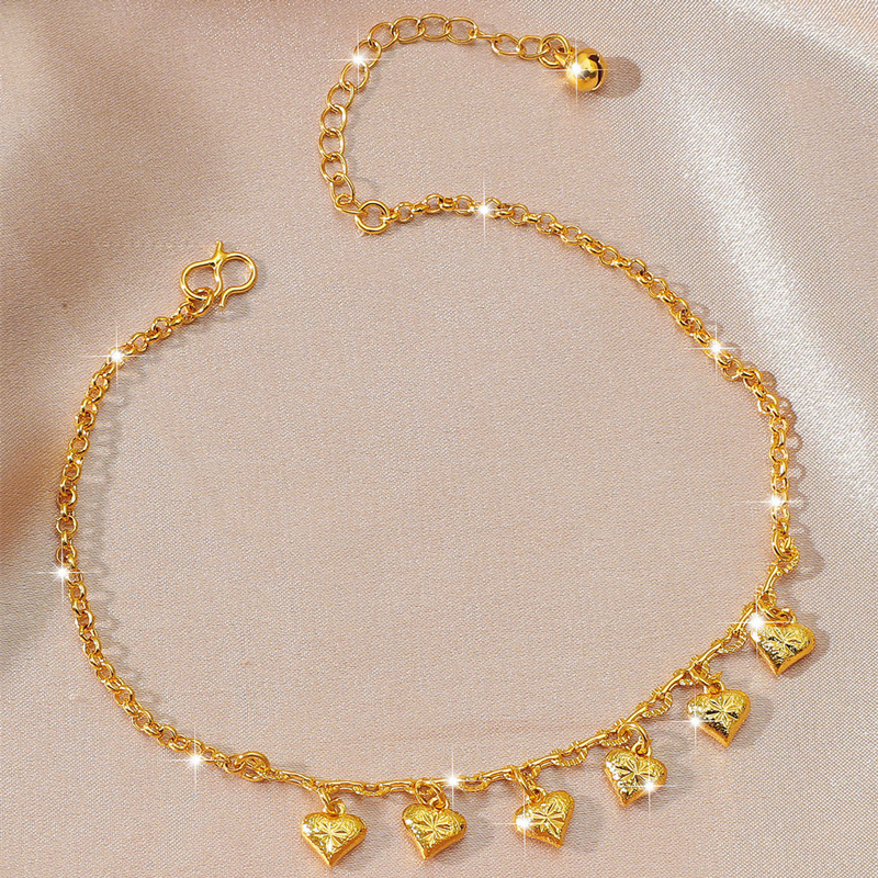 Sieviešu potīšu ankleta – vienkāršs dizains, sirds motīvs, sakausējums, XT/Xiao Tian