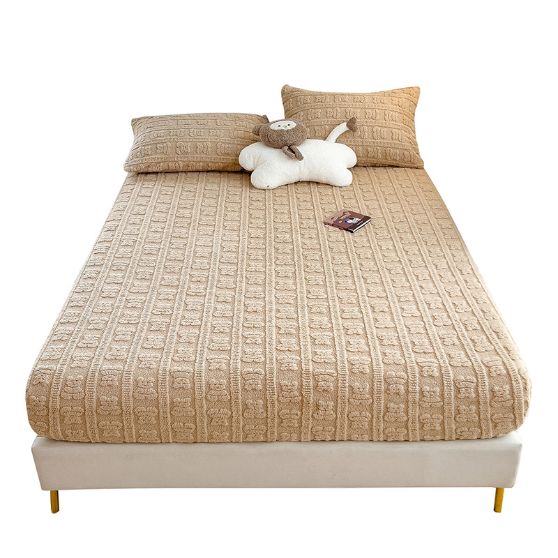 Чаршаф с ластик, milk velvet jacquard, полиестер, реактивно боядисване, едноцветен модел, тегло 1500–2000 g