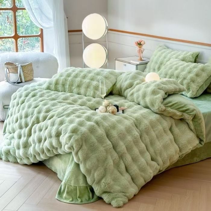 Peitekatte komplekt (4-os tükid) – mull-veluur, 1000–1500 g, Reaktiivne trükkimine ja värvimine, Kaasaegne minimalistlik stiil