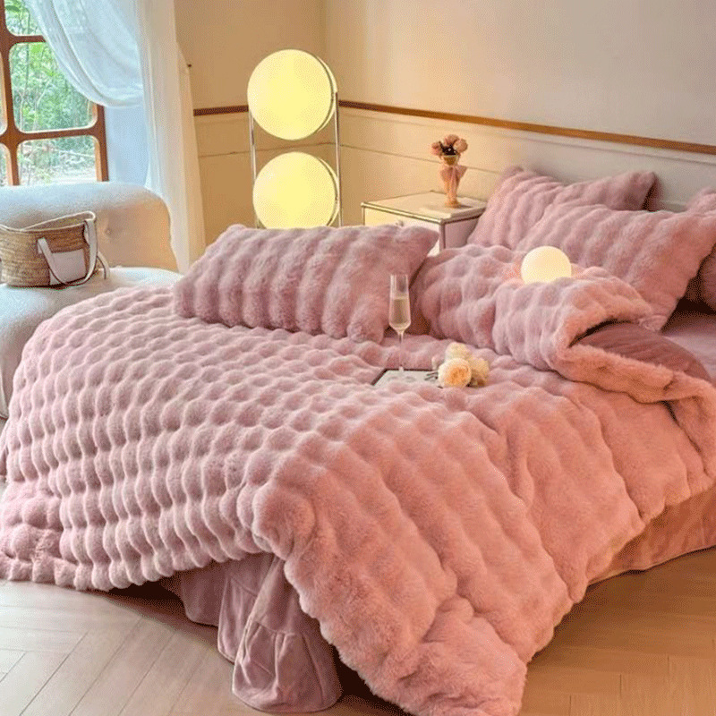 Peitekatte komplekt (4-os tükid) – mull-veluur, 1000–1500 g, Reaktiivne trükkimine ja värvimine, Kaasaegne minimalistlik stiil