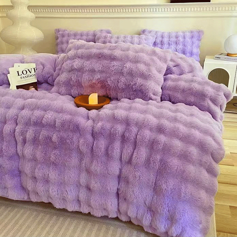 Peitekatte komplekt (4-os tükid) – mull-veluur, 1000–1500 g, Reaktiivne trükkimine ja värvimine, Kaasaegne minimalistlik stiil