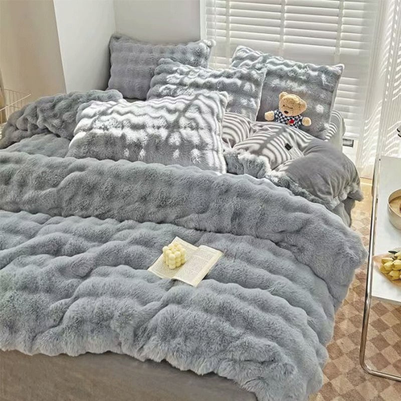 Peitekatte komplekt (4-os tükid) – mull-veluur, 1000–1500 g, Reaktiivne trükkimine ja värvimine, Kaasaegne minimalistlik stiil