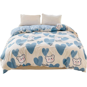 Voodipesukate, karikatüri muster, 100% puuvill, twill-kangas, reaktiivne trükkimine, 40s niitide arv