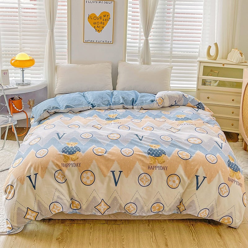 Voodipesukate, karikatüri muster, 100% puuvill, twill-kangas, reaktiivne trükkimine, 40s niitide arv