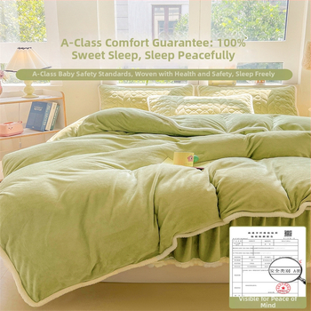 Piimveluurist voodipesukate – 3-osaline komplekt, reaktiivne värvimine, trükitud kude, kaal 300–500 g, kaasaegne minimalistlik stiil