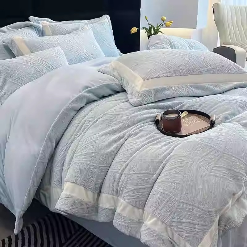 Luksuzni debeli mlijeko velvet s graviranim fleeceom, 4-djelni set posteljine za zimu, dvostrani koralni fleece