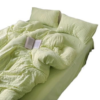 Seersucker oprano poliester posteljina, četverodijelni set, proljeće-ljeto, GSM 500–800, Tie-Dye print