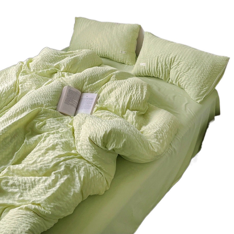 Seersucker oprano poliester posteljina, četverodijelni set, proljeće-ljeto, GSM 500–800, Tie-Dye print