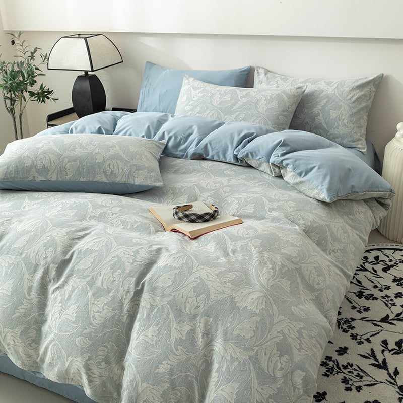 Voodikatte kate 100% puuvillast, džakardkude, triibuline muster, reaktiivne värvimine, 60s lõng, stiil: kerge luksus