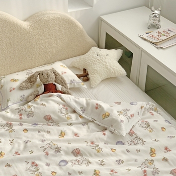 Padjapüür, kohandamine saadaval, karikatuuri ja lillemustriga, gazematerjal, 800–1000 g, trükitud twill, reaktiivne värvimine