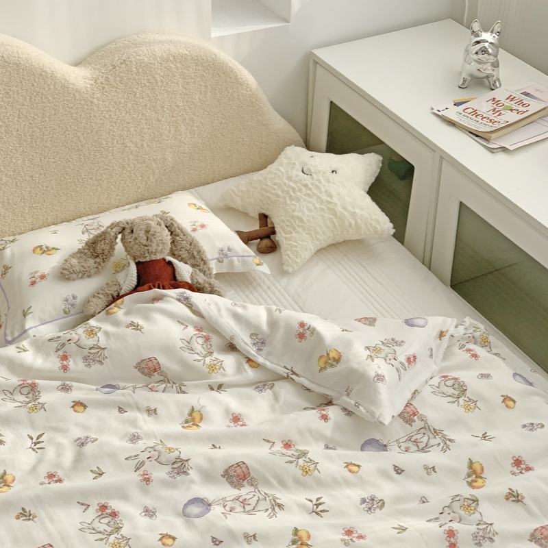 Padjapüür, kohandamine saadaval, karikatuuri ja lillemustriga, gazematerjal, 800–1000 g, trükitud twill, reaktiivne värvimine