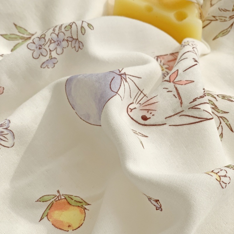 Padjapüür, kohandamine saadaval, karikatuuri ja lillemustriga, gazematerjal, 800–1000 g, trükitud twill, reaktiivne värvimine