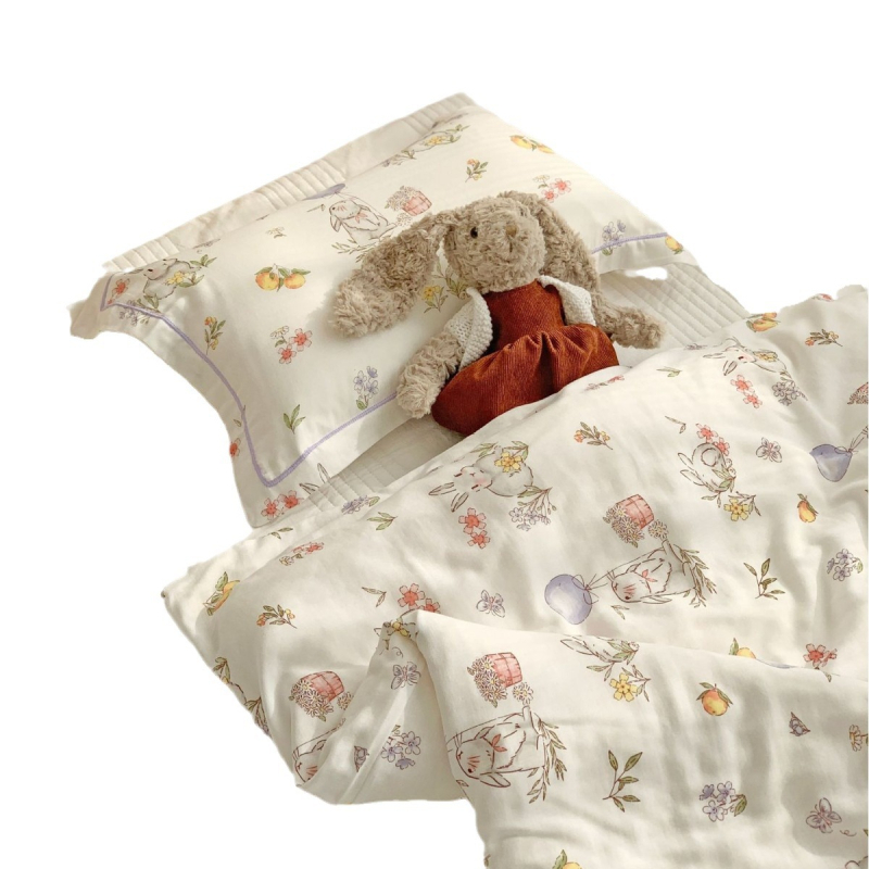 Padjapüür, kohandamine saadaval, karikatuuri ja lillemustriga, gazematerjal, 800–1000 g, trükitud twill, reaktiivne värvimine