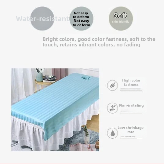 Posteľ masážny stol pre kozmetický salón s dierkami, polyester, pruhovaný vzor, hladká väzba, digitálna tlač