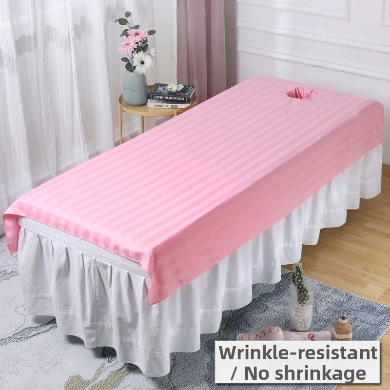 Posteľ masážny stol pre kozmetický salón s dierkami, polyester, pruhovaný vzor, hladká väzba, digitálna tlač