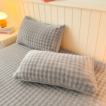 Tej-velúr ágyneműhuzat, 3 részes készlet, egyszínű minta, reaktív nyomtatás és festés, téli melegség