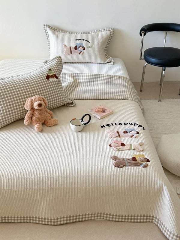 Cuvertură pentru pat cu imprimare desen animat, țesătură twill, imprimare și vopsire reactive, material: mătase