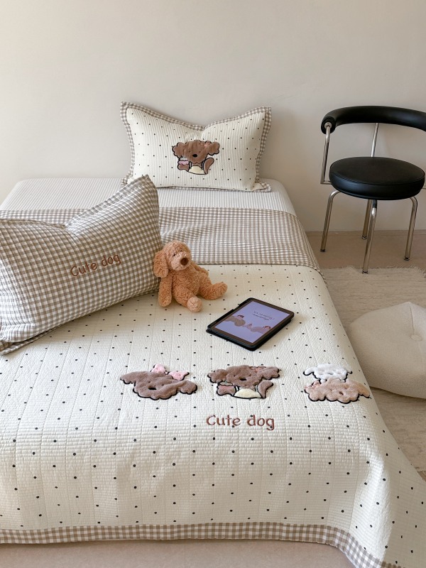 Cuvertură pentru pat cu imprimare desen animat, țesătură twill, imprimare și vopsire reactive, material: mătase