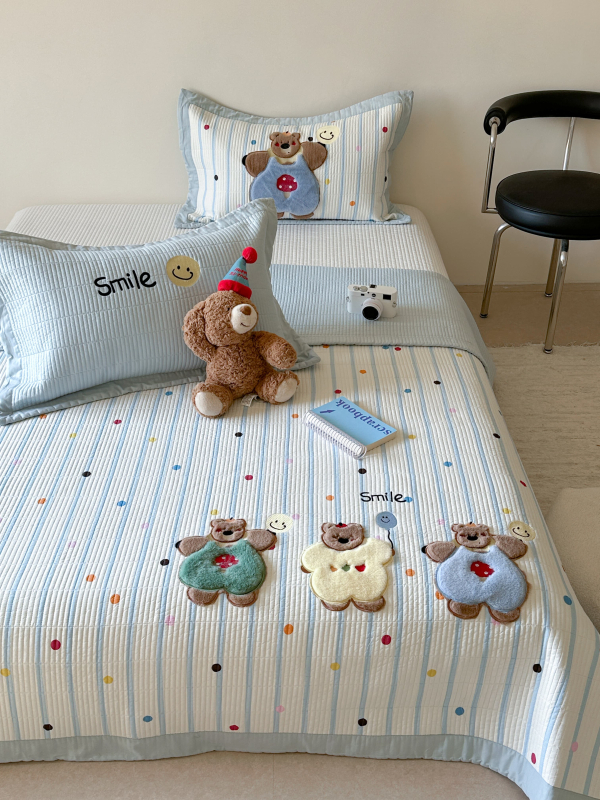 Cuvertură pentru pat cu imprimare desen animat, țesătură twill, imprimare și vopsire reactive, material: mătase