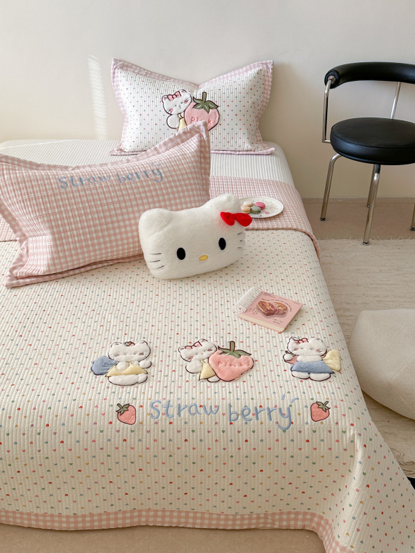 Cuvertură pentru pat cu imprimare desen animat, țesătură twill, imprimare și vopsire reactive, material: mătase