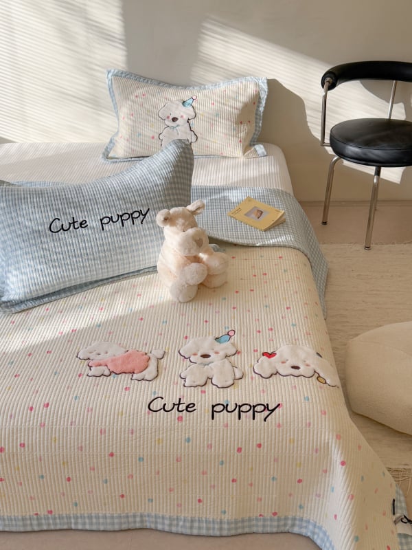 Cuvertură pentru pat cu imprimare desen animat, țesătură twill, imprimare și vopsire reactive, material: mătase