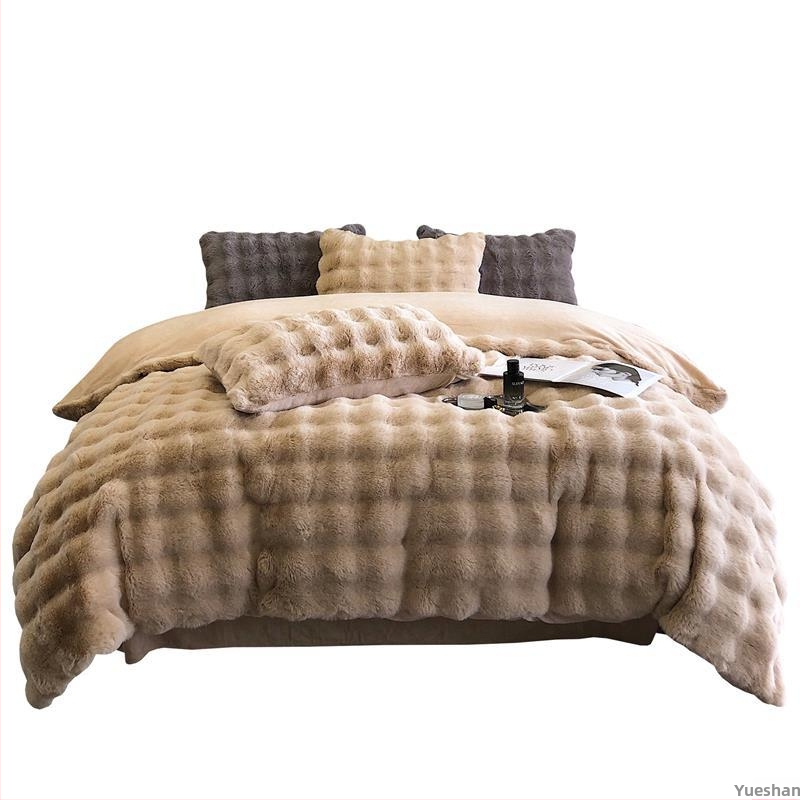 Set z mliečneho veluru, quiltovaný, 4-dielny, reaktívne farbenie, 500–800 g, ľahký luxusný posteľný textil