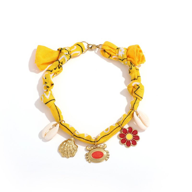 Sieviešu potītes aksesuārs dabiskā stilā, audums, ģeometrisks dizains, pielāgojama, vasara 2025