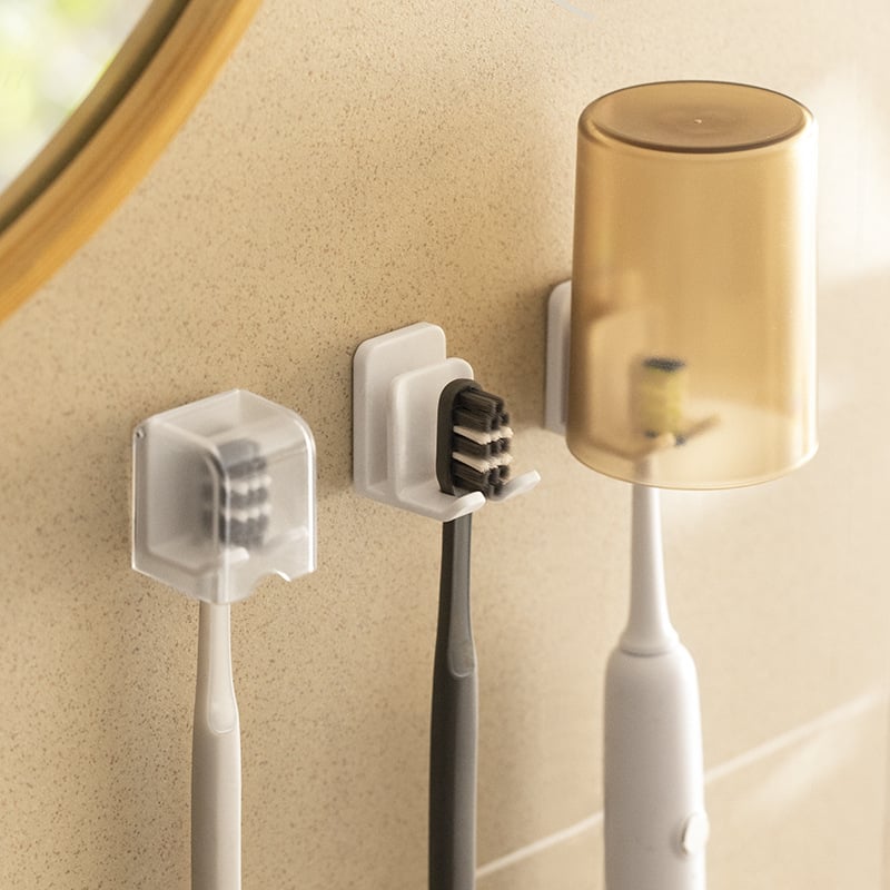 Hamba harja hoidja - seinale kinnitatav, puurimistvaba, plastikust, tolmukindel, kaasiga