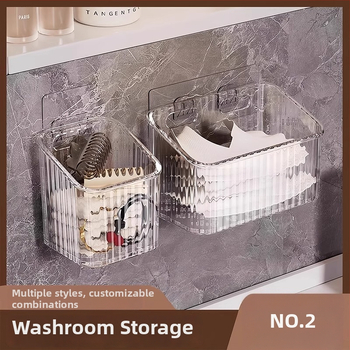 Sienas uzstādāms kosmētikas uzglabāšanas grozs vannas istabai, bez urbšanas, plastmasas, mūsdienīgs stils (Uzstādīšana: bez urbšanas; Materiāls: plastmasa; Modelis: sienas uzglabāšanas grozs kosmētikai; Svars: 1 kg)