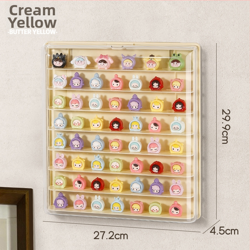 Stenā uzstādāma figūru izstādīšanas kārba, plastmasas putekļusizturīga kastīte, 1 L tilpa, moderns minimālisma stils, modelis 111111111