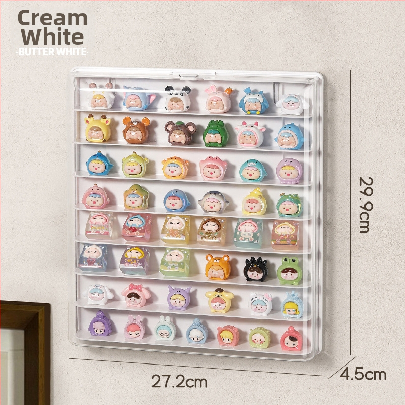 Stenā uzstādāma figūru izstādīšanas kārba, plastmasas putekļusizturīga kastīte, 1 L tilpa, moderns minimālisma stils, modelis 111111111