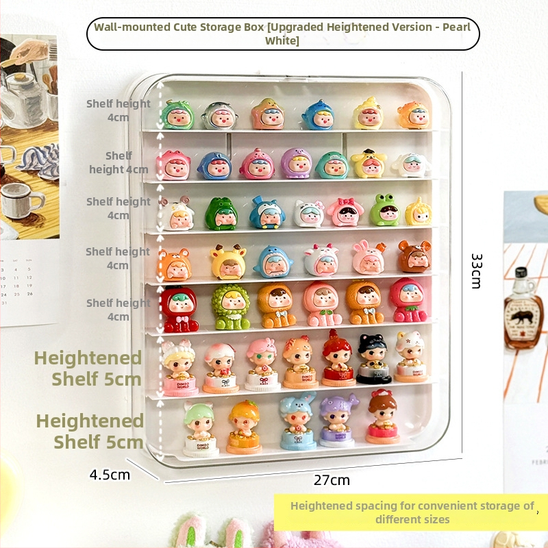 Stenā uzstādāma figūru izstādīšanas kārba, plastmasas putekļusizturīga kastīte, 1 L tilpa, moderns minimālisma stils, modelis 111111111