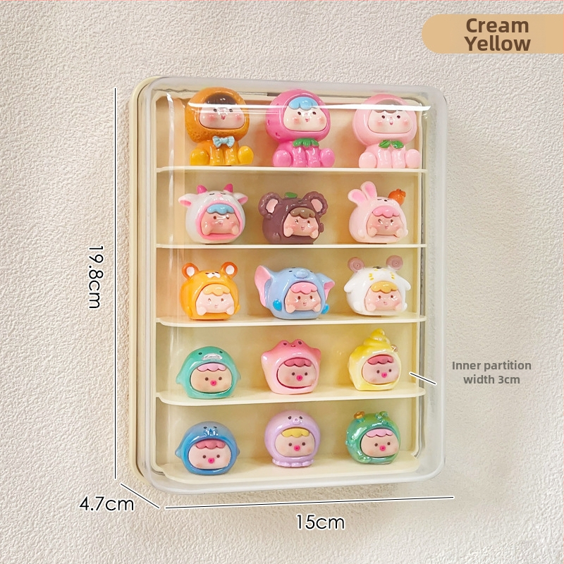 Stenā uzstādāma figūru izstādīšanas kārba, plastmasas putekļusizturīga kastīte, 1 L tilpa, moderns minimālisma stils, modelis 111111111