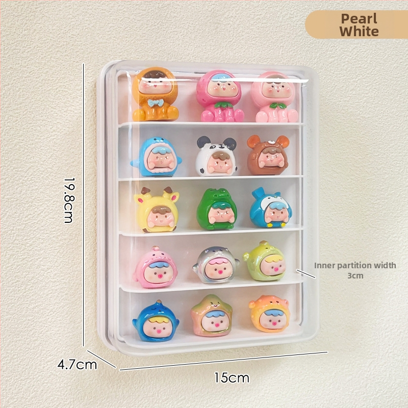 Stenā uzstādāma figūru izstādīšanas kārba, plastmasas putekļusizturīga kastīte, 1 L tilpa, moderns minimālisma stils, modelis 111111111