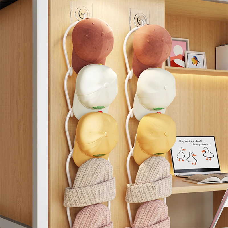 Vas kalapakasztó — Modern minimalist gardrób rendező több mint három akasztóval, ajtóhoz rögzíthető, teherbírás 0–1 kg