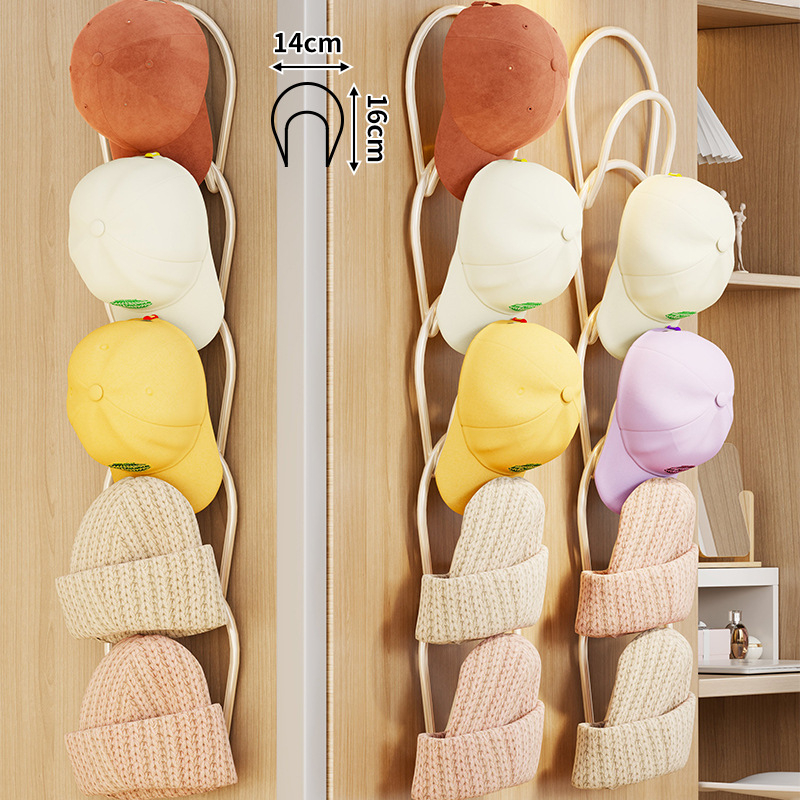 Vas kalapakasztó — Modern minimalist gardrób rendező több mint három akasztóval, ajtóhoz rögzíthető, teherbírás 0–1 kg