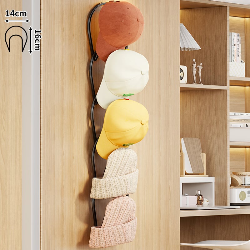 Vas kalapakasztó — Modern minimalist gardrób rendező több mint három akasztóval, ajtóhoz rögzíthető, teherbírás 0–1 kg