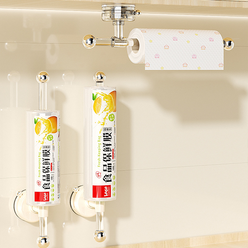 Plastmasas virtuves salvetēm turētājs ar piesūcekni, sienas montāža, slodze līdz 3 kg, piemērots vannas istabai, virtuvei un dzīvojamajai telpai