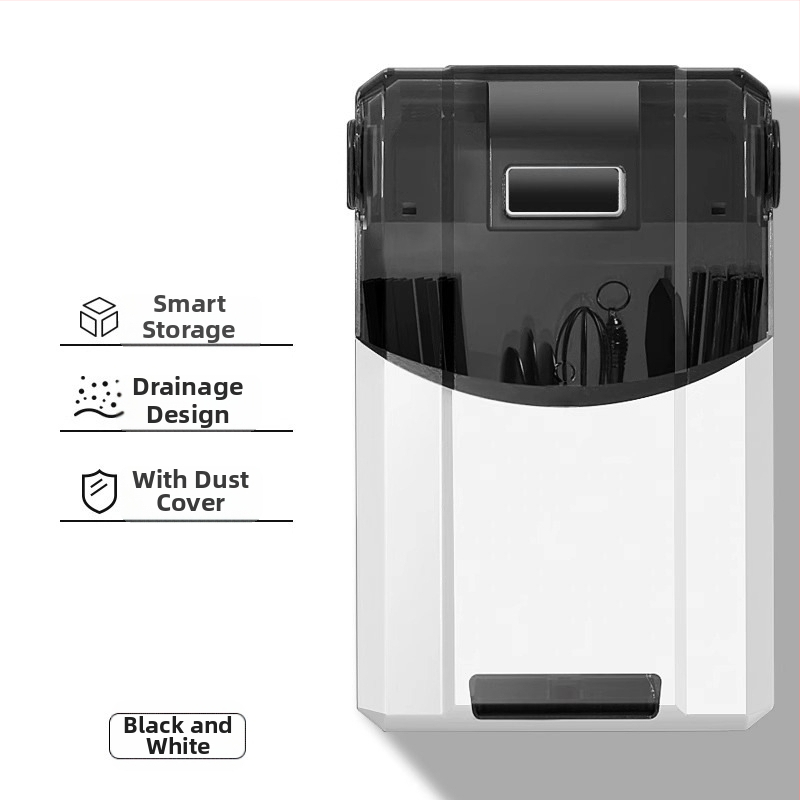 Falihoz szerelhető fertőtlenítő evőpálcika tartó és szárító – anyag: PP; rögzítés: falra; funkciók: fertőtlenítés és szárítás; por elleni védelem