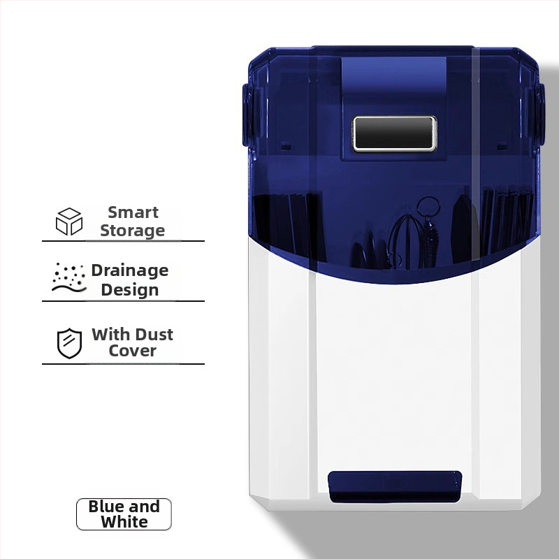 Falihoz szerelhető fertőtlenítő evőpálcika tartó és szárító – anyag: PP; rögzítés: falra; funkciók: fertőtlenítés és szárítás; por elleni védelem