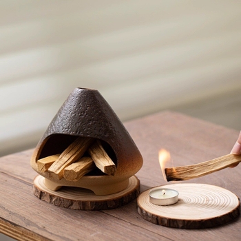 Керамична ароматерапевтична печка - ръчна изработка, устойчива на открит пламък, керамична конструкция