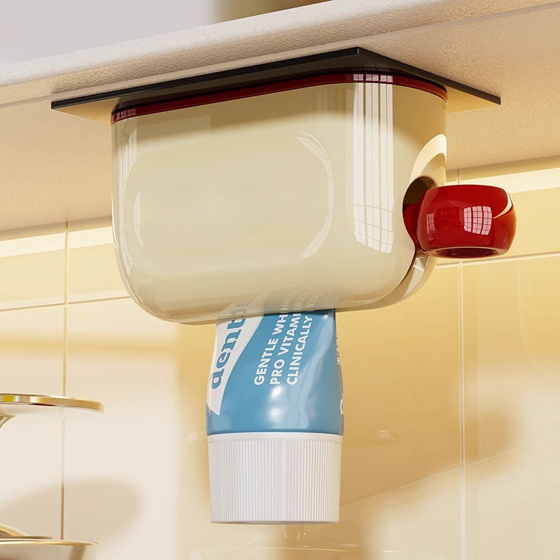 Magneetiline hambaharjatu hoidja seinale kinnitatav peeglikapi all, plastikust, puurivaba paigaldus, hambapastapressimise funktsioon