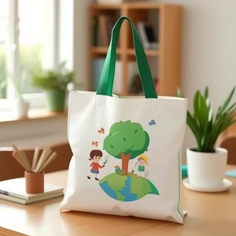 Τσάντα Tote από καμβά με προσωποποιημένο λογότυπο, μηχανική εκτύπωση, κάτω και πλευρές, γενική χρήση συσκευασίας